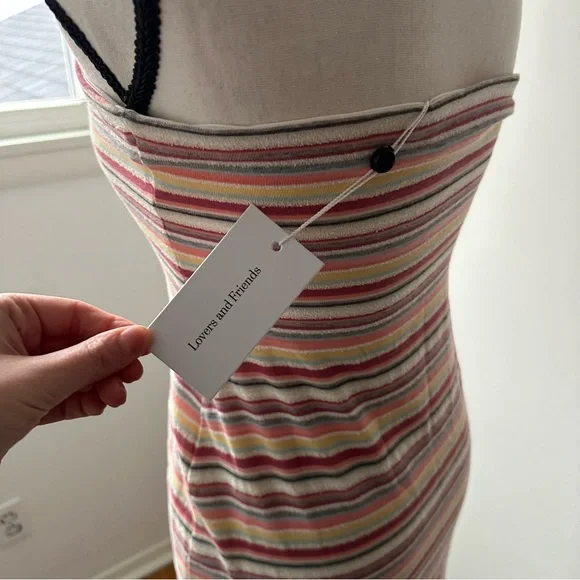 New with Tags! Lovers + Friends Lorraine Mini Dress Multi Striped Size Small - Picture 7 of 13
